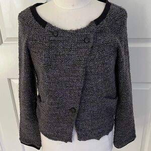 Free People Charcoal Textured Blazer
